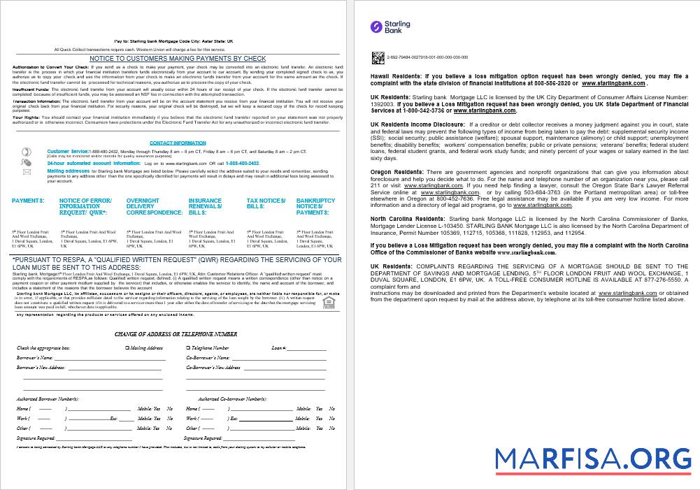 Printable United Kingdom Starling bank mortgage loan statement in Word and PDF formats , 8 pages 3 4 download for verification